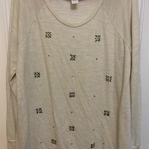 Motherhood Maternity Embellished Beige Sweater Size L